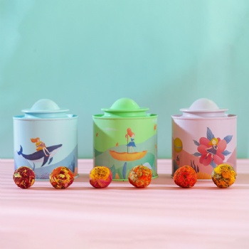 Wholesale Canned Blooming Tea Flower Ball Custom Flowers Chrysanthemum Ball Flower Bouquet for Gift