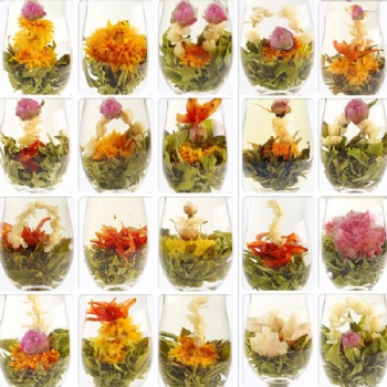 Flower tea ball Blooming flower tea ball Green tea with flower tea ball