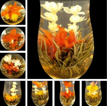 Flower tea ball Blooming flower tea ball Green tea with flower tea ball